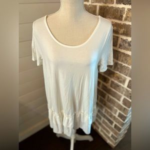 Zenana White Ruffle Tee